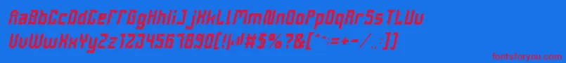 フォントDayakShieldItalic – 赤い文字の青い背景