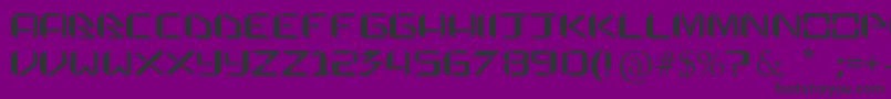 フォントPraetorianDefianceTrueType – 紫の背景に黒い文字