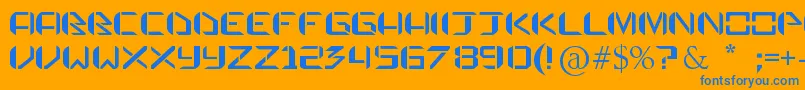 PraetorianDefianceTrueType-fontti – siniset fontit oranssilla taustalla