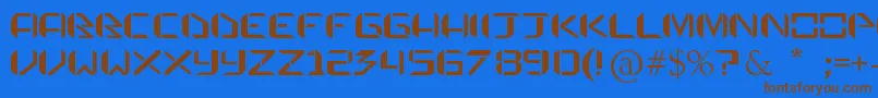 En savoir plus sur la police PraetorianDefianceTrueType Police PraetorianDefianceTrueType – polices brunes sur fond bleu
