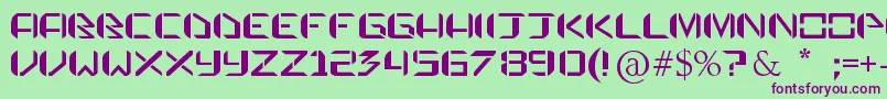 PraetorianDefianceTrueType Font – Purple Fonts on Green Background