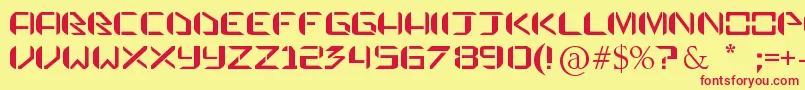 PraetorianDefianceTrueType Font – Red Fonts on Yellow Background