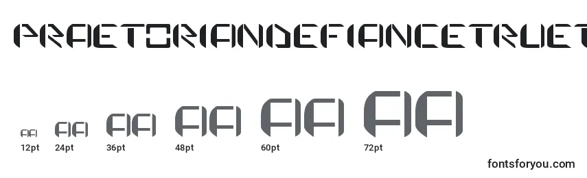 PraetorianDefianceTrueType Font Sizes