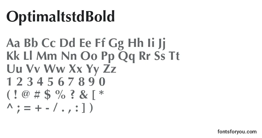 OptimaltstdBoldフォント–アルファベット、数字、特殊文字