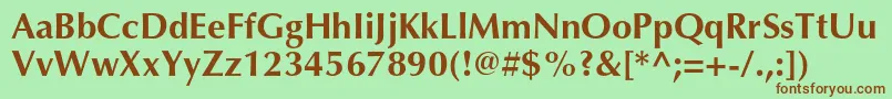 OptimaltstdBold Font – Brown Fonts on Green Background