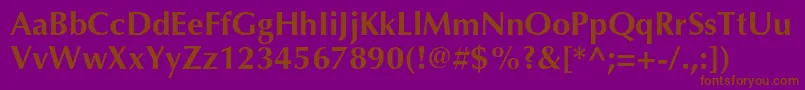 OptimaltstdBold Font – Brown Fonts on Purple Background