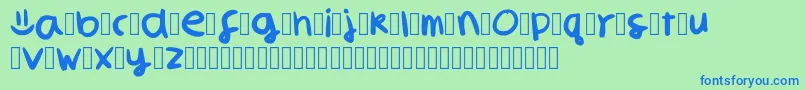 SmilelibredemoversionaRegular Font – Blue Fonts on Green Background