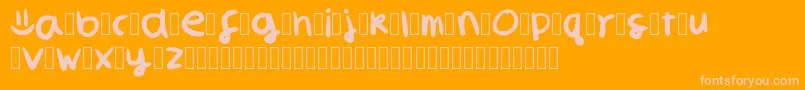 Fonte SmilelibredemoversionaRegular – fontes rosa em um fundo laranja