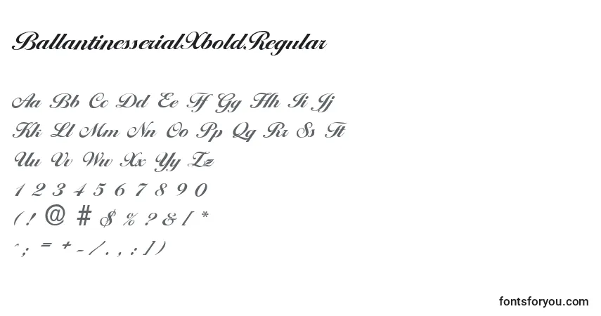 Czcionka BallantinesserialXboldRegular – alfabet, cyfry, specjalne znaki
