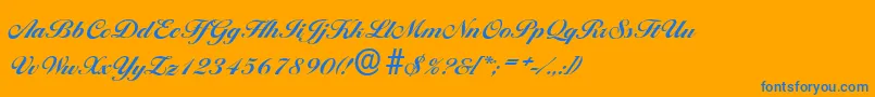 Czcionka BallantinesserialXboldRegular – niebieskie czcionki na pomarańczowym tle