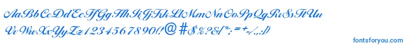 フォントBallantinesserialXboldRegular – 白い背景に青い文字