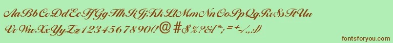 BallantinesserialXboldRegular-Schriftart – Braune Schriften auf grünem Hintergrund