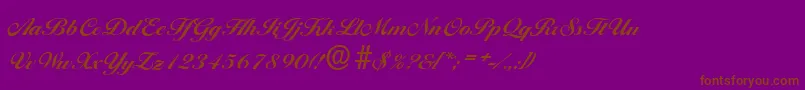 BallantinesserialXboldRegular-Schriftart – Braune Schriften auf violettem Hintergrund