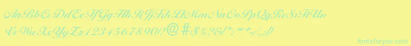 Czcionka BallantinesserialXboldRegular – zielone czcionki na żółtym tle
