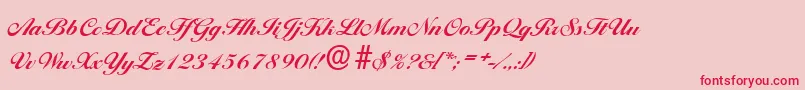 BallantinesserialXboldRegular-fontti – punaiset fontit vaaleanpunaisella taustalla