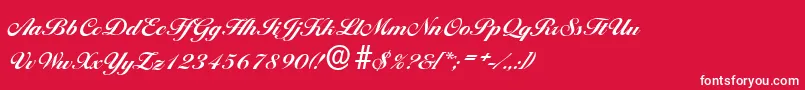 フォントBallantinesserialXboldRegular – 赤い背景に白い文字