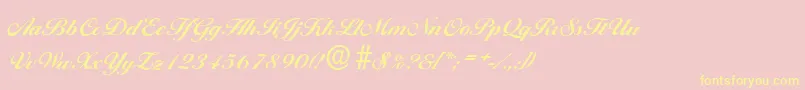 BallantinesserialXboldRegular-Schriftart – Gelbe Schriften auf rosa Hintergrund