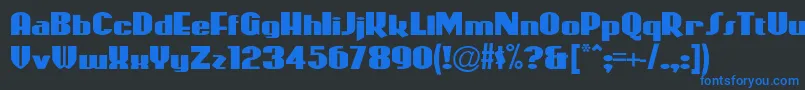 Шрифт Coasterposter – синие шрифты на чёрном фоне