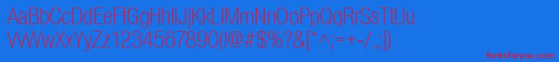 SanscondlhRegular Font – Red Fonts on Blue Background