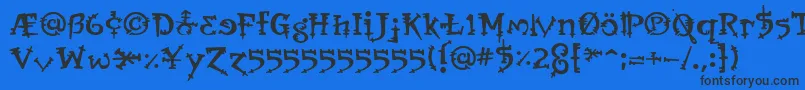 OrbusBjorkus-Schriftart – Schwarze Schriften auf blauem Hintergrund