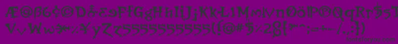 OrbusBjorkus-fontti – mustat fontit violetilla taustalla