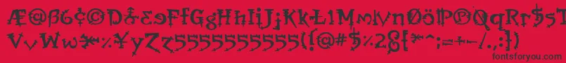 フォントOrbusBjorkus – 赤い背景に黒い文字