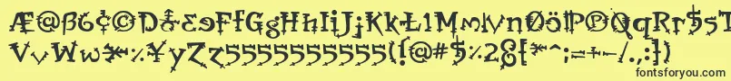 OrbusBjorkus Font – Black Fonts on Yellow Background