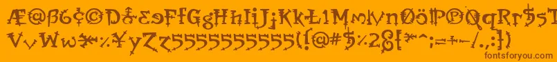 OrbusBjorkus Font – Brown Fonts on Orange Background