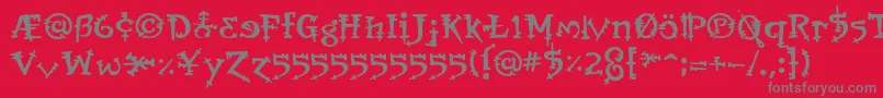OrbusBjorkus Font – Gray Fonts on Red Background