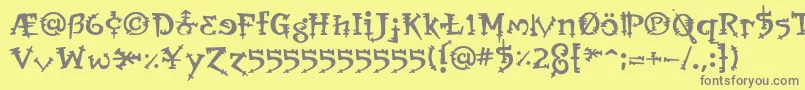 OrbusBjorkus Font – Gray Fonts on Yellow Background