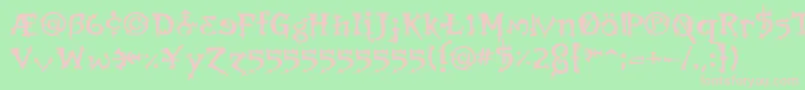 OrbusBjorkus Font – Pink Fonts on Green Background