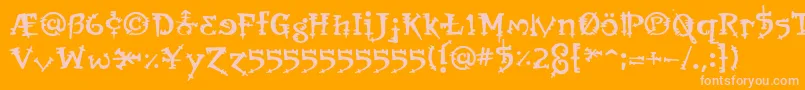 Шрифт OrbusBjorkus – розовые шрифты на оранжевом фоне