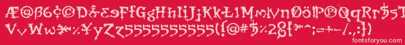 OrbusBjorkus Font – Pink Fonts on Red Background