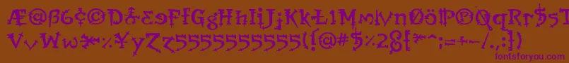 OrbusBjorkus Font – Purple Fonts on Brown Background