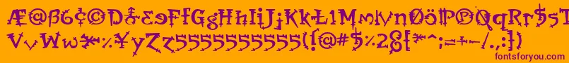 OrbusBjorkus Font – Purple Fonts on Orange Background