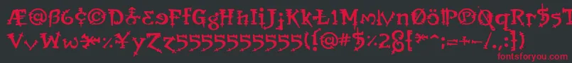 OrbusBjorkus Font – Red Fonts on Black Background