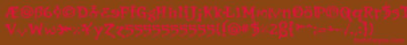 OrbusBjorkus Font – Red Fonts on Brown Background