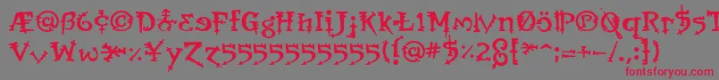 OrbusBjorkus Font – Red Fonts on Gray Background