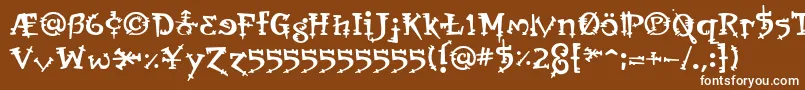 OrbusBjorkus Font – White Fonts on Brown Background