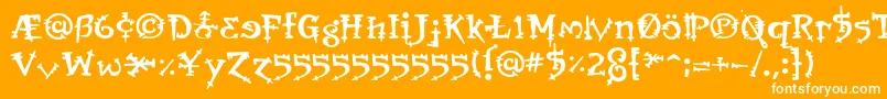 OrbusBjorkus Font – White Fonts on Orange Background