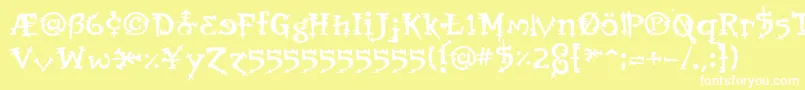 OrbusBjorkus Font – White Fonts on Yellow Background