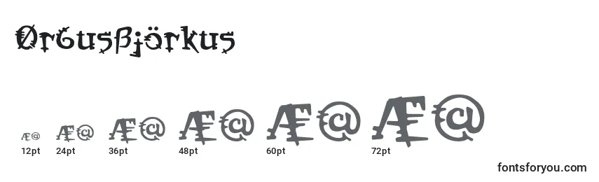 OrbusBjorkus Font Sizes
