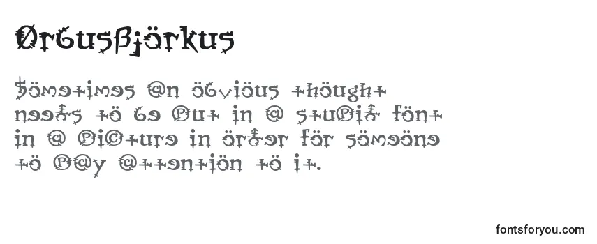 Überblick über die Schriftart OrbusBjorkus