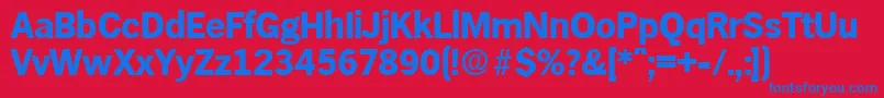 HamburgBold Font – Blue Fonts on Red Background