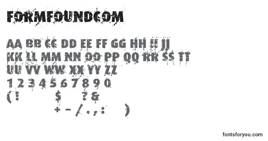 Czcionka Formfoundcom – alfabet, cyfry, specjalne znaki