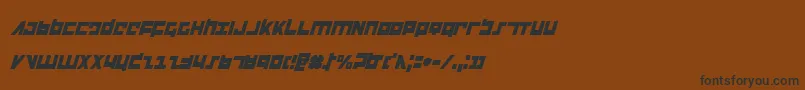 Шрифт FlightCorpsCondensedItalic – чёрные шрифты на коричневом фоне