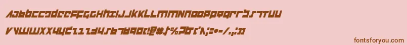 Шрифт FlightCorpsCondensedItalic – коричневые шрифты на розовом фоне