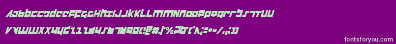 FlightCorpsCondensedItalic Font – Green Fonts on Purple Background