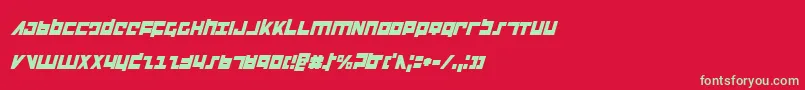 FlightCorpsCondensedItalic Font – Green Fonts on Red Background