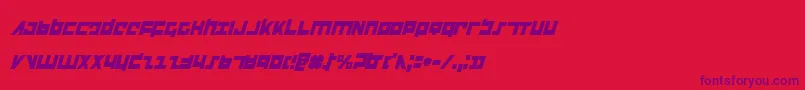 FlightCorpsCondensedItalic Font – Purple Fonts on Red Background